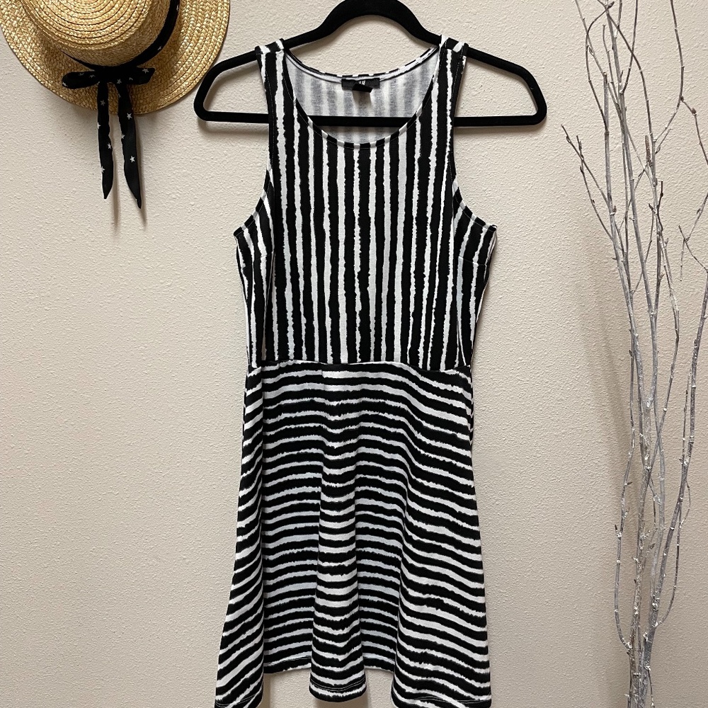 H&M Black and White Stripe Dress